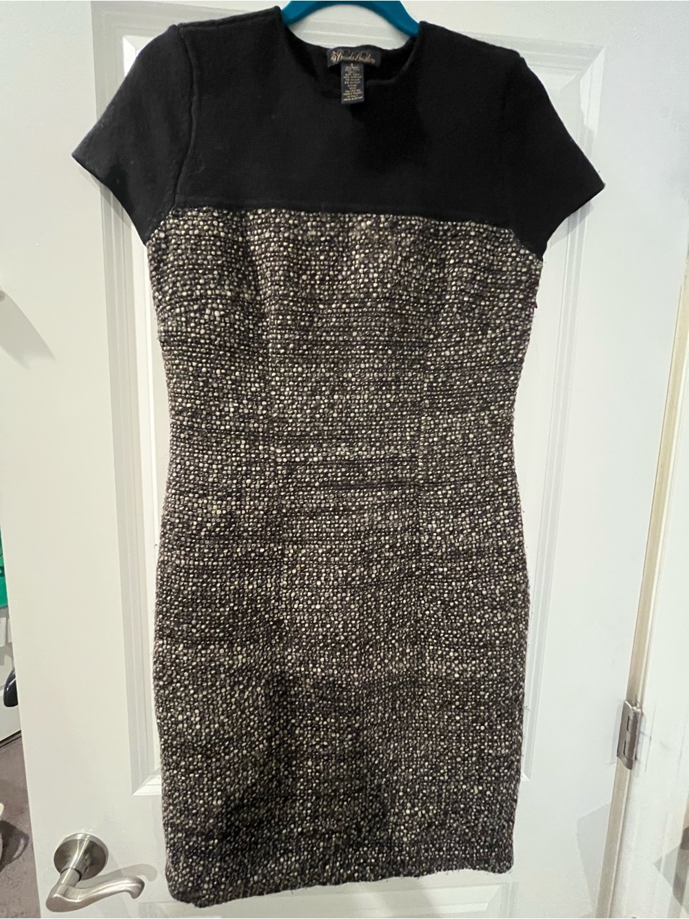 Brooks Brothers Black Tweed Sheath Professional Work Dress